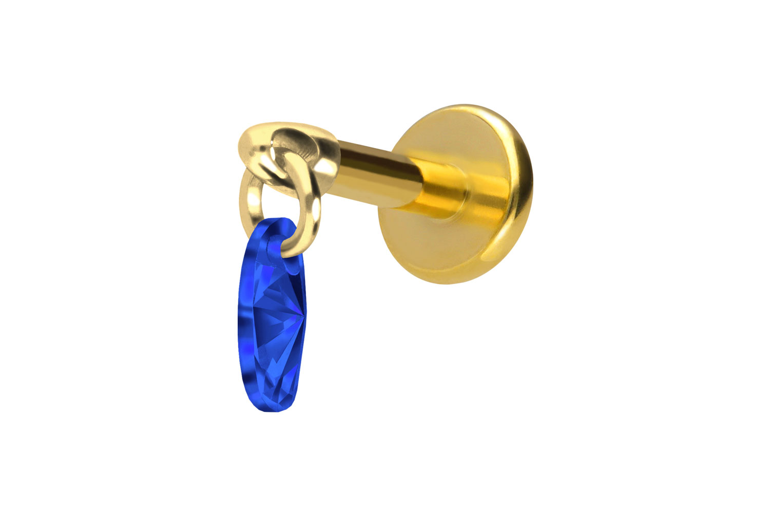 Titan Labret Piercing mit Innengewinde KRISTALLOVAL